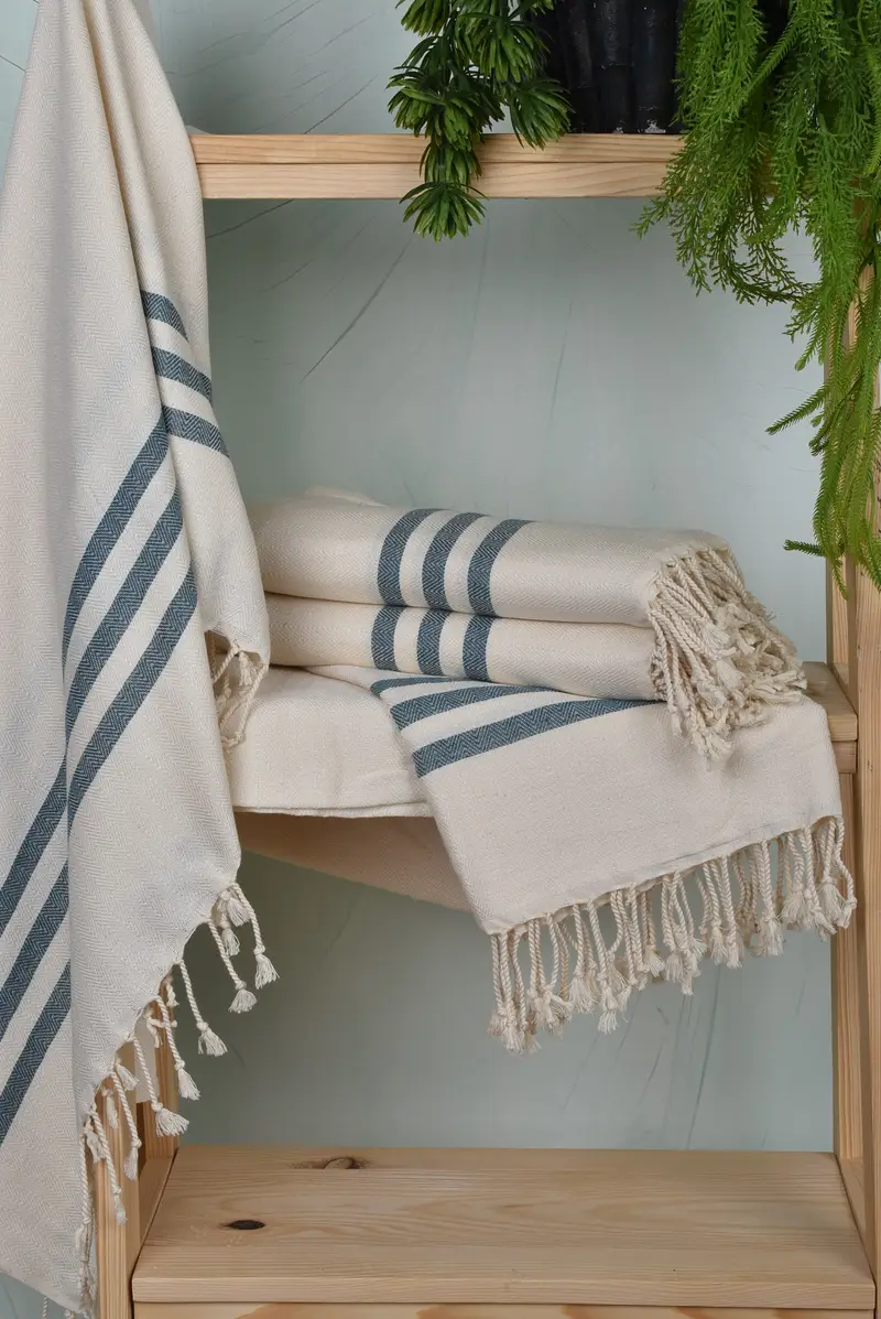 Family Gift, Handmade Gift, 70x40 Cotton Striped Towel, Bridesmaid Gifts, Personalized Gifts, Large Beach Towel Personalized, Family Gift Basket - 6