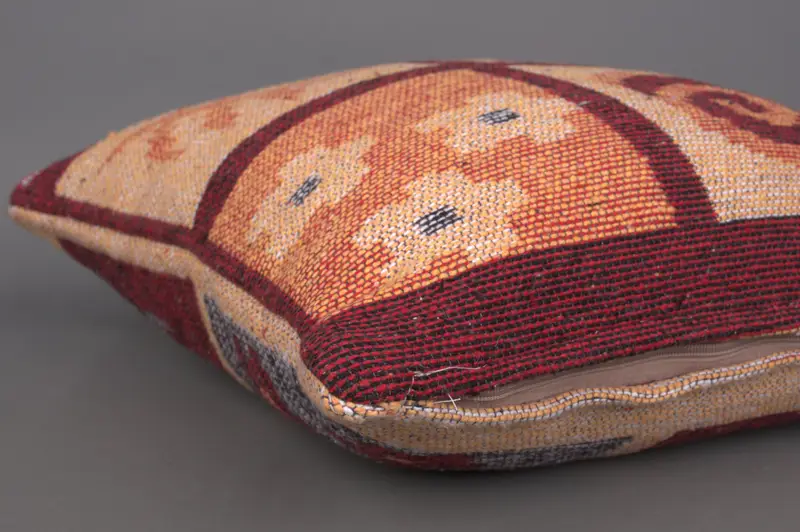 Cushion Case, Pillow for Couch, Throw Kilim Pillow, Boho Pillow, Muted Pillow Sham, Ethnic Pillow Cover Pillow Case, 18x18 Orange Pillow Sham - 6