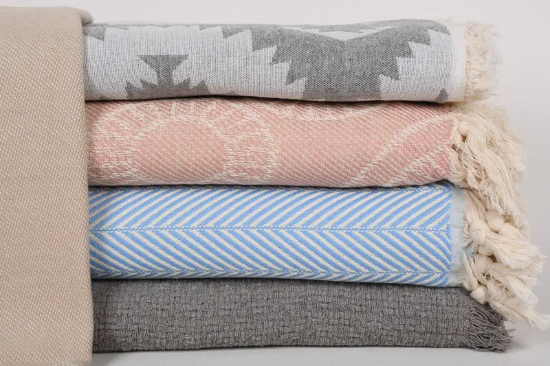 Custom Wedding Gifts, Throw Blanket Couch, Wedding Gift Ideas, 80x60 Cotton Set of 5 Towel, Woven Throw Blanket, Wedding Hand Made Gift - 1