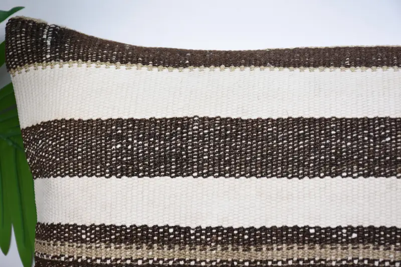 Kilim Cushion Sham, Handmade Kilim Cushion, Vintage Kilim Throw Pillow, Floor Cushion Cover, 12x20 White Cushion Cover, Pillow Sham - 2