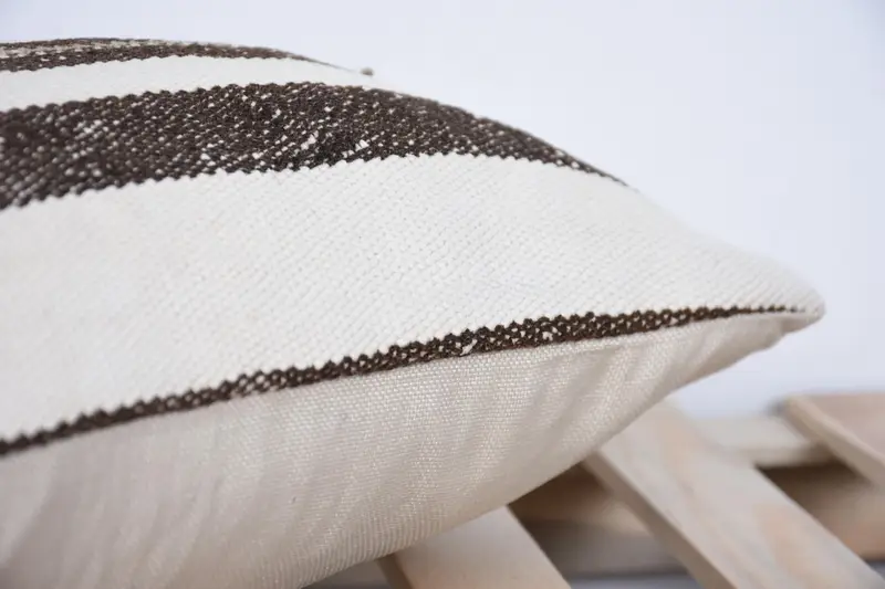 Kilim Cushion Sham, Handmade Kilim Cushion, Vintage Kilim Throw Pillow, Floor Cushion Cover, 12x20 White Cushion Cover, Pillow Sham - 7