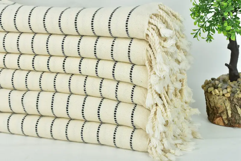 68x36 Cotton Striped Towel, Bridesmaid Gift, Organic Turkish towel, Personalised Gift, Yoga Towel, Turkish Towel Set, Cotton towel, Bridesmaid Towel - 3