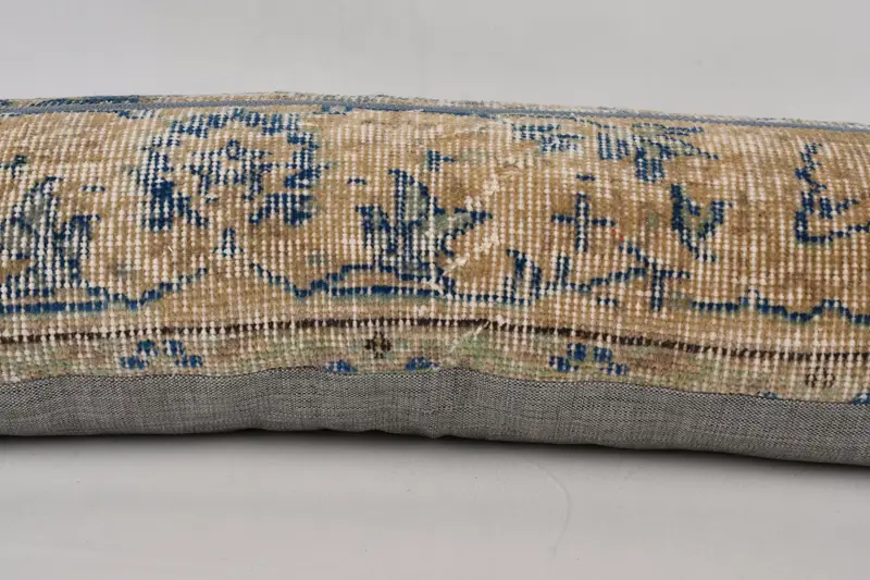 Pillow, Gift Pillow, Ethnical Kilim Rug Pillow, 12x36 Blue Pillow Sham, Pillow for Couch, Floor Pillow Cover, Patio Pillow Cover - 5