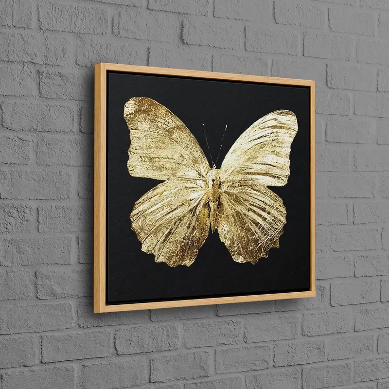 Altın Kelebek Lüks Modern Kanvas Tablo - Zarif Duvar Tablosu