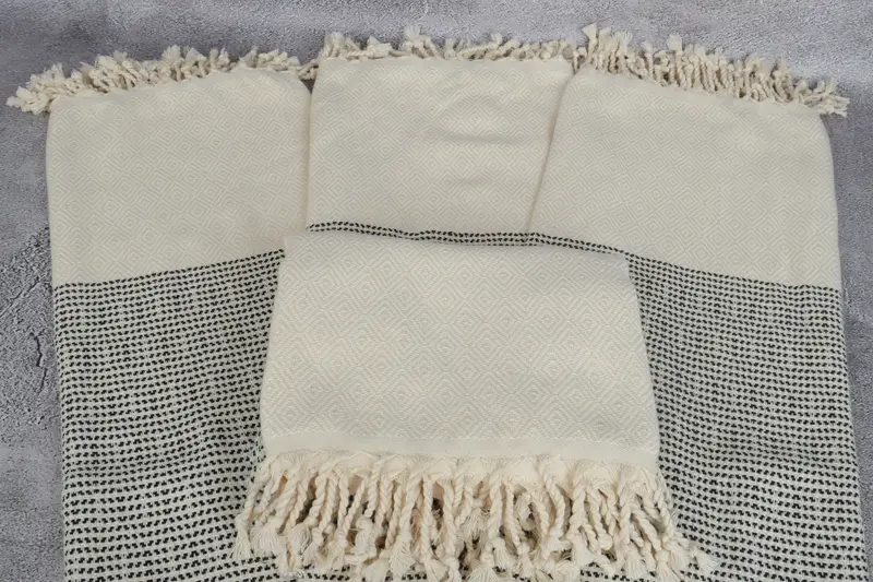 Beach towel, 70x40 Cotton Diamond Towel, Wedding Gift, Fringed Turkish peshtemal beach towel USA, Yoga Towel, Thin towel, Christmas Favors - 4