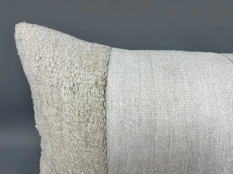 Chair Cushion Cover, Antique Pillows, Bolster Cushion Case, 16x43 Beige Cushion Case, Garden Pillow, Pillow Sham, Vintage Pillow, Kilim Pillow Cover - 5