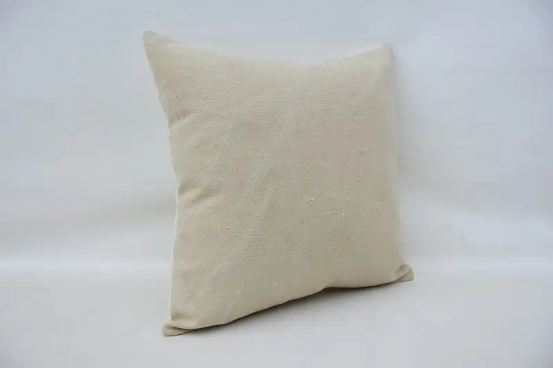 Vintage Kilim Pillow, 18x18 Beige Pillow Cover, Turkish Kilim Pillow, Pillow Cover, Ottoman Cushion, Boho Pillow Sham Cover, Rustic Pillow - 2