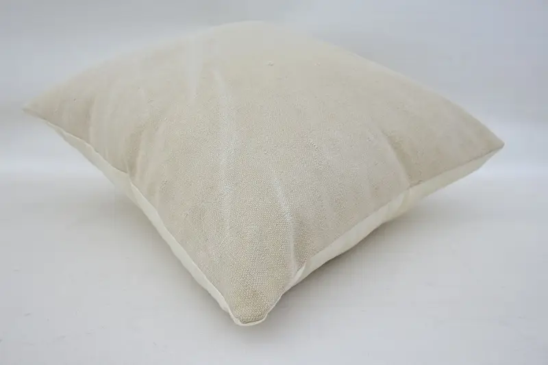 Vintage Kilim Pillow, 18x18 Beige Pillow Cover, Turkish Kilim Pillow, Pillow Cover, Ottoman Cushion, Boho Pillow Sham Cover, Rustic Pillow - 6