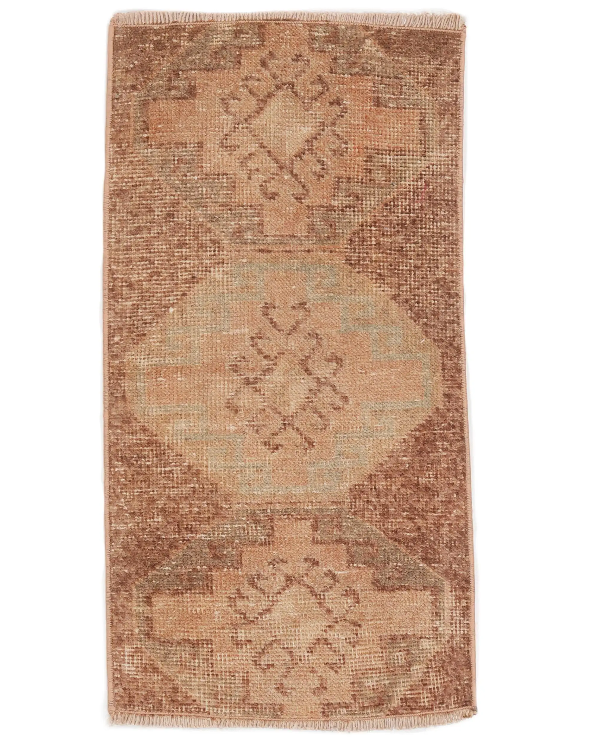 1.4x2.8 ft Rug, Turkish Vintage Rug, Brown Gray Southwestern Wool Rug - 1