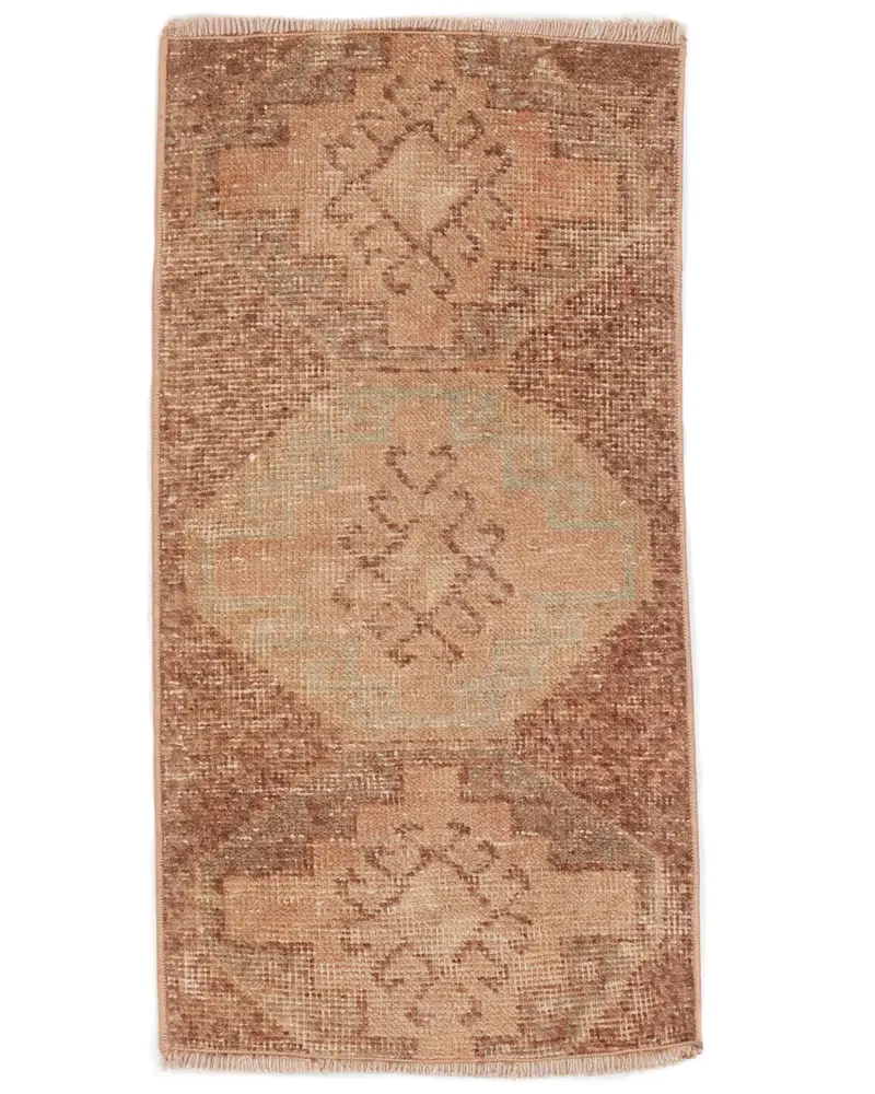 1,4x2,8 ft brauner Südwestteppich, beige Akzente