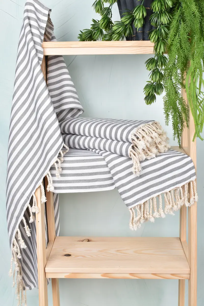Bachelorette Party Decorations, Soft towel, Gift For Wedding Day, Holiday Towel, Baby Boy Gift, 70x40 Cotton Striped Towel, Sand-free towel - 6
