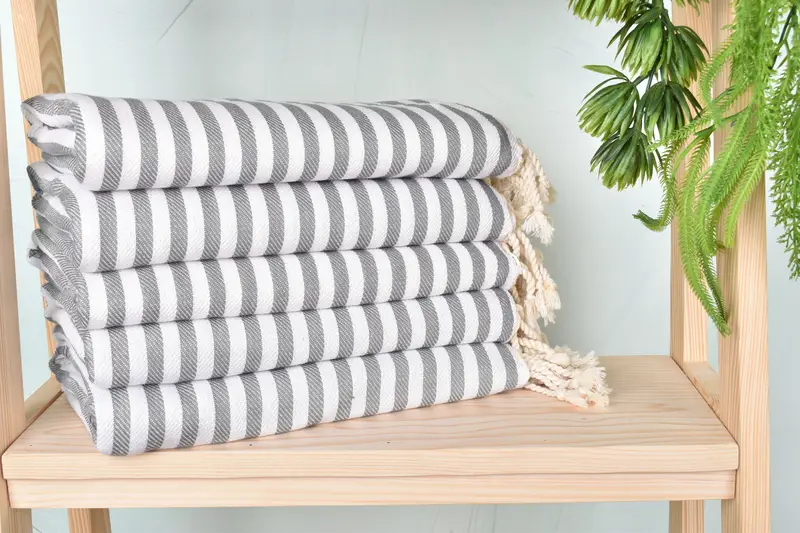 Bachelorette Party Decorations, Soft towel, Gift For Wedding Day, Holiday Towel, Baby Boy Gift, 70x40 Cotton Striped Towel, Sand-free towel - 2