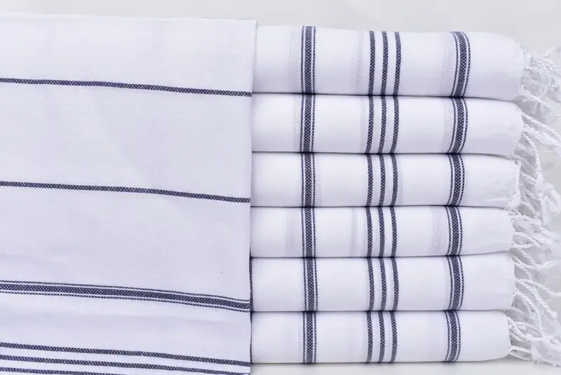 Wedding Gift Towels Turkish Tea Towels Navy Striped Napkin 24x36 Inches