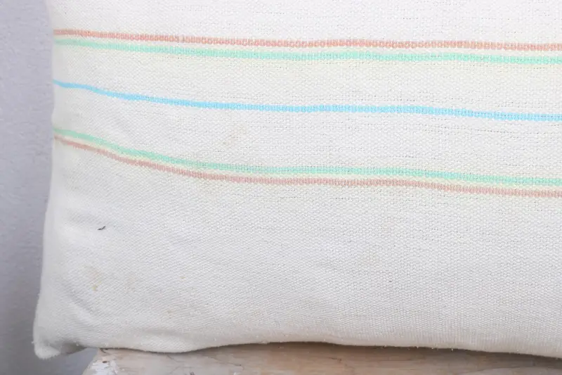 Muted Cushion Cover, 16x36 White Cushion Cover, Boho Pillow, Pillow Cover, Turkish Kilim Pillow, Kilim Pillow, Handwoven Pillow Cover Pillow Cover - 3