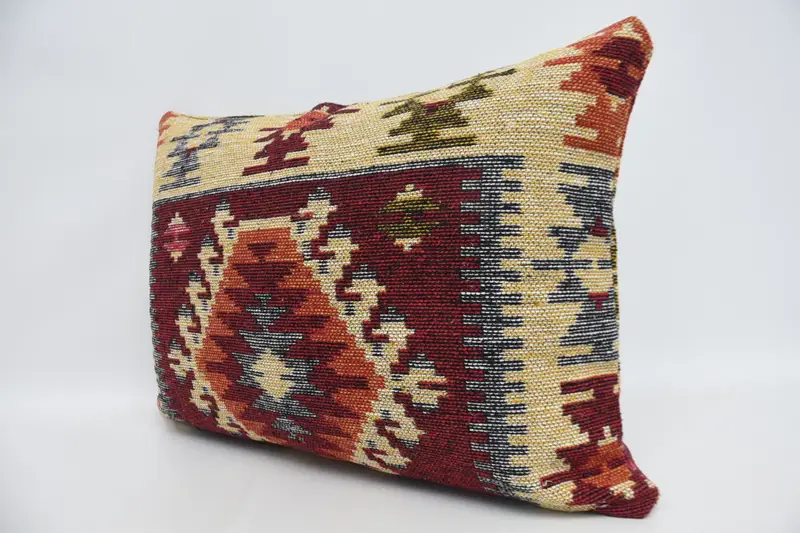 Gift Pillow, Colorful Pillow Sham, Throw Kilim Pillow, Antique Pillows, Morroccon Kilim Cushion Cushion Cover, 20x28 Red Cushion, Cushion - 4