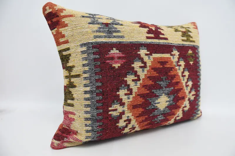Gift Pillow, Colorful Pillow Sham, Throw Kilim Pillow, Antique Pillows, Morroccon Kilim Cushion Cushion Cover, 20x28 Red Cushion, Cushion - 3