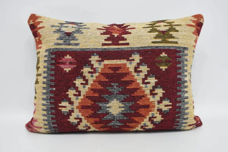 Gift Pillow, Colorful Pillow Sham, Throw Kilim Pillow, Antique Pillows, Morroccon Kilim Cushion Cushion Cover, 20x28 Red Cushion, Cushion - 5