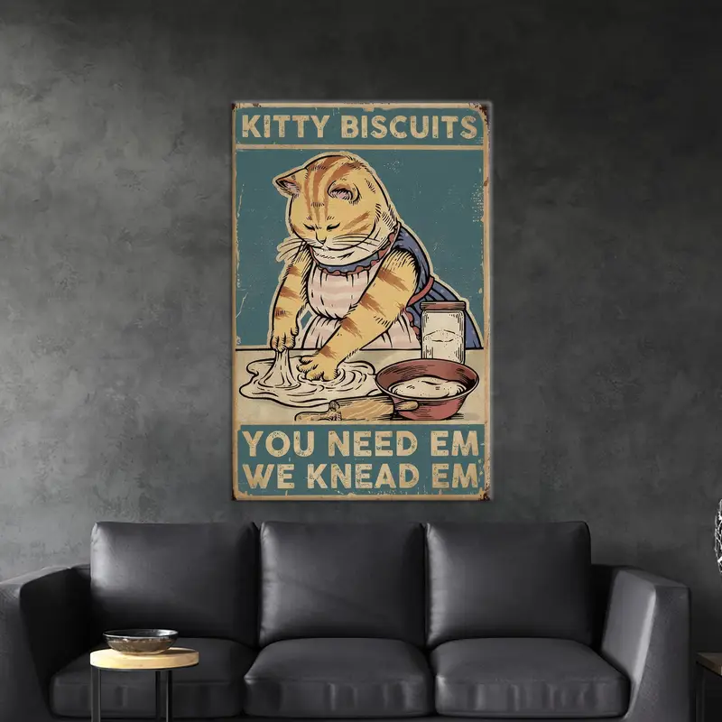 Künstlerischer Leinwanddruck: Süßer Katzenkoch in der Bäckereiküche