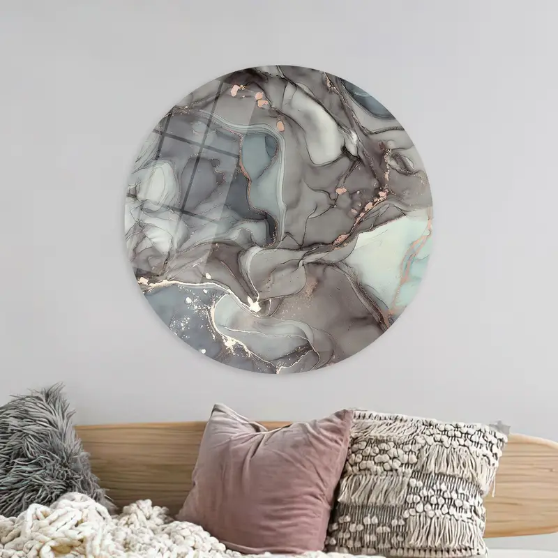 Elegant Gray Marble Printed Canvas: Contemporary Luxury Decor