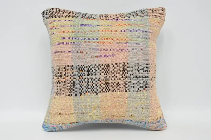 12x12 Blue Cushion Case, Ethnical Kilim Rug Pillow, Decorative Pillow Sham, Throw Kilim Pillow, Vintage Kilim Pillow, Pillow Case - 1