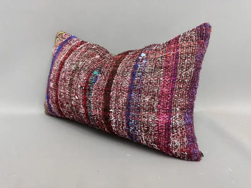 12x20 Blue Cushion Cover, Pillow Case, Vintage Pillow, Boho Pillow Sham Cover, Kilim Pillow, Vintage Kilim Pillow Pillow Cover - 3