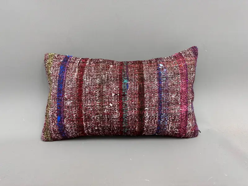 12x20 Blue Cushion Cover, Pillow Case, Vintage Pillow, Boho Pillow Sham Cover, Kilim Pillow, Vintage Kilim Pillow Pillow Cover - 4