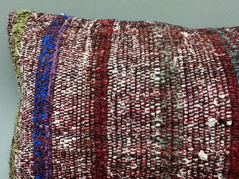 12x20 Blue Cushion Cover, Pillow Case, Vintage Pillow, Boho Pillow Sham Cover, Kilim Pillow, Vintage Kilim Pillow Pillow Cover - 5