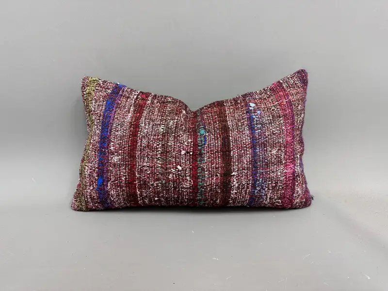 12x20 Blue Cushion Cover, Pillow Case, Vintage Pillow, Boho Pillow Sham Cover, Kilim Pillow, Vintage Kilim Pillow Pillow Cover - 1