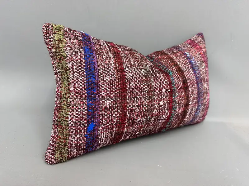 12x20 Blue Cushion Cover, Pillow Case, Vintage Pillow, Boho Pillow Sham Cover, Kilim Pillow, Vintage Kilim Pillow Pillow Cover - 2