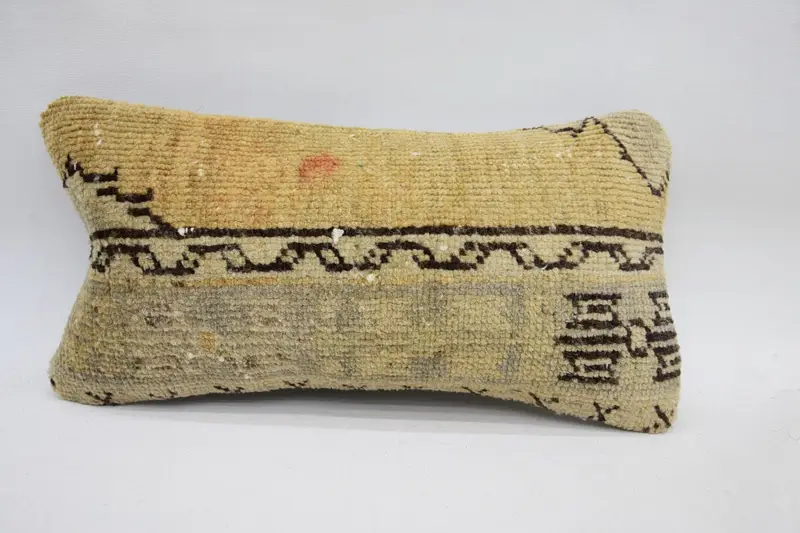 Throw Kilim Pillow, Interior Designer Pillow, Pillow Cover, Retro Pillow Case, Boho Pillow Sham Cover, Ethnic Throw Cushion Case, 8x16 Beige Cushion - 1