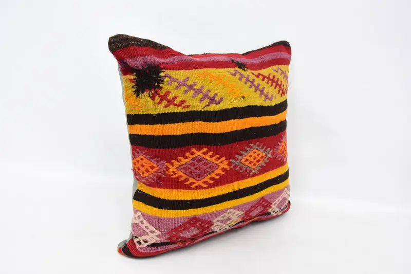 24x24 Red Pillow Cover, Boho Pillow, Armchair Cushion, Customized Cushion Cover, Vintage Kilim Throw Pillow, Interior Designer Pillow, Cushion Case - 3