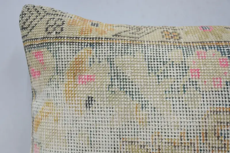 Handmade Kilim Cushion, Pillow for Sofa, 16x24 Beige Cushion Cover, Pillow, Retro Throw Cushion, Turkish Pillow, Luxury Cushion Cover - 2