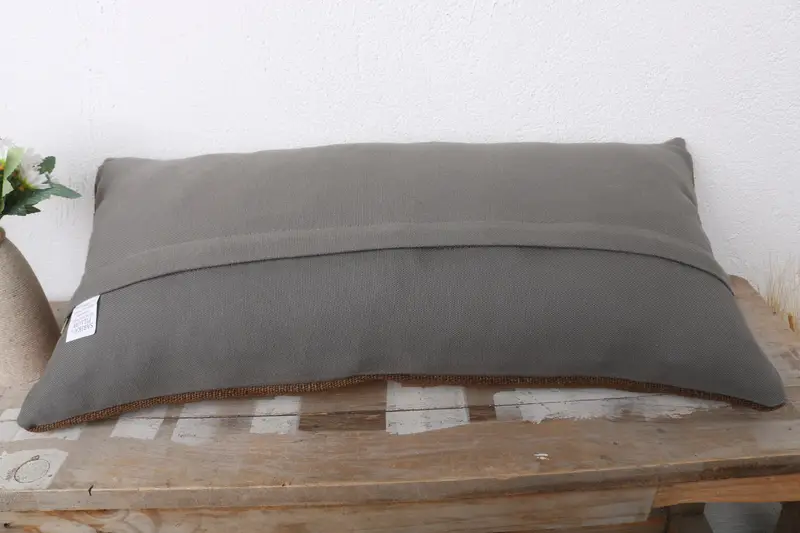 Pillow for Sofa, Turkish Pillow, Tapestry Pillow Cover, Luxury Pillow Sham, 12x24 Brown Pillow, Pillow Cover, Antique Pillows - 7