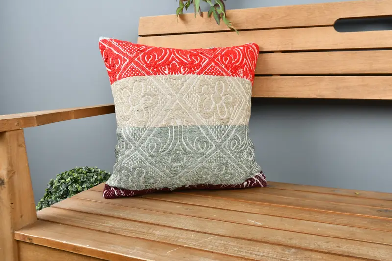 Floor Cushion Cover, Boho Pillow Sham Cover, Kilim Pillow, Antique Pillows, 16x16 Green Cushion Case, Art Deco Cushion Cover, Pillow Cover - 1
