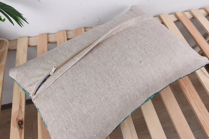 Traditional Cushion, Vintage Cushion, Kilim Pillow, Turkish Pillow, Cushion, 16x24 Blue Pillow, Pillow for Couch, Bright Cushion - 8