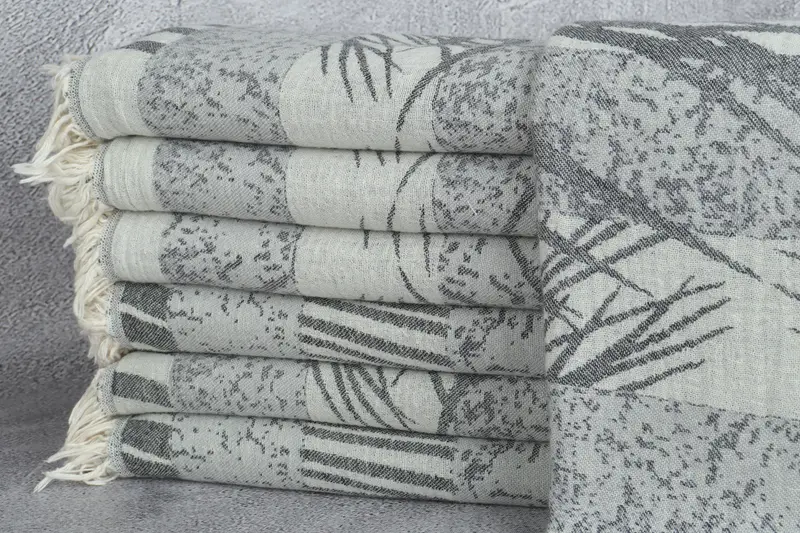 Luxury Turkish beach towel with fringe, Baby Boy Gift, Cotton towel, Gift For Him, Bridal Shower Favors, 78x38 Cotton Floral Design Towel, Gym Towel - 2