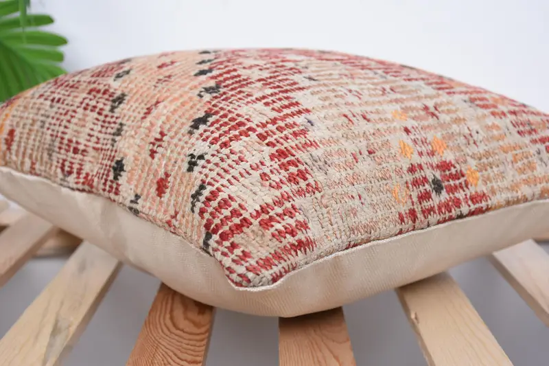 16x16 Red Cushion Cover, Boho Pillow Sham Cover, Pillow Sham, Turkish Kilim Pillow, Luxury Pillow Cover, Chair Cushion Cover, Home Decor Pillow - 6