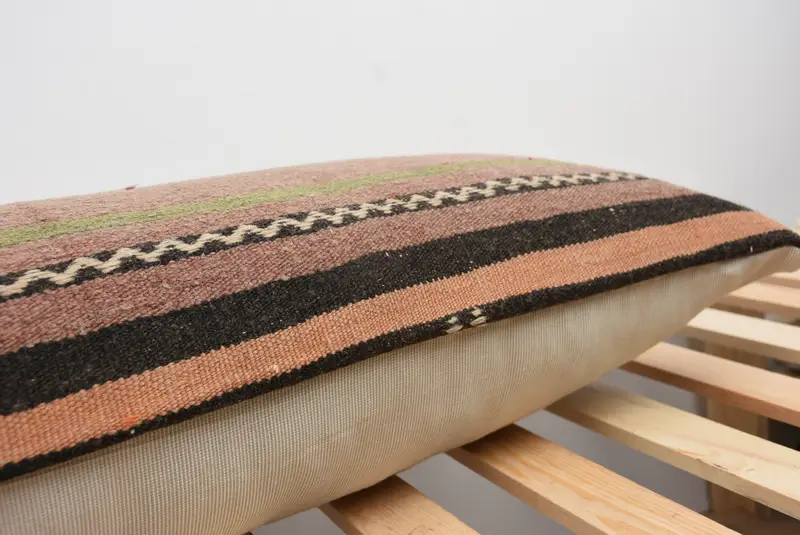 Gift Pillow, Throw Kilim Pillow, Vintage Kilim Pillow, Cushion Case, 12x48 Brown Pillow, Ethnic Throw Cushion Cover, Luxury Cushion Cover - 7