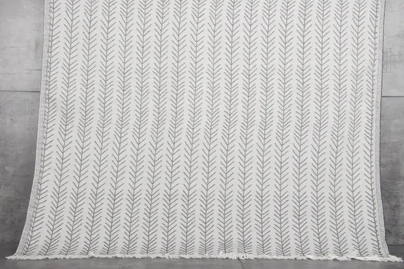 Turkish Bath Towel Floral Patterned Black-Gray Beach Towel, 36x71 Inches