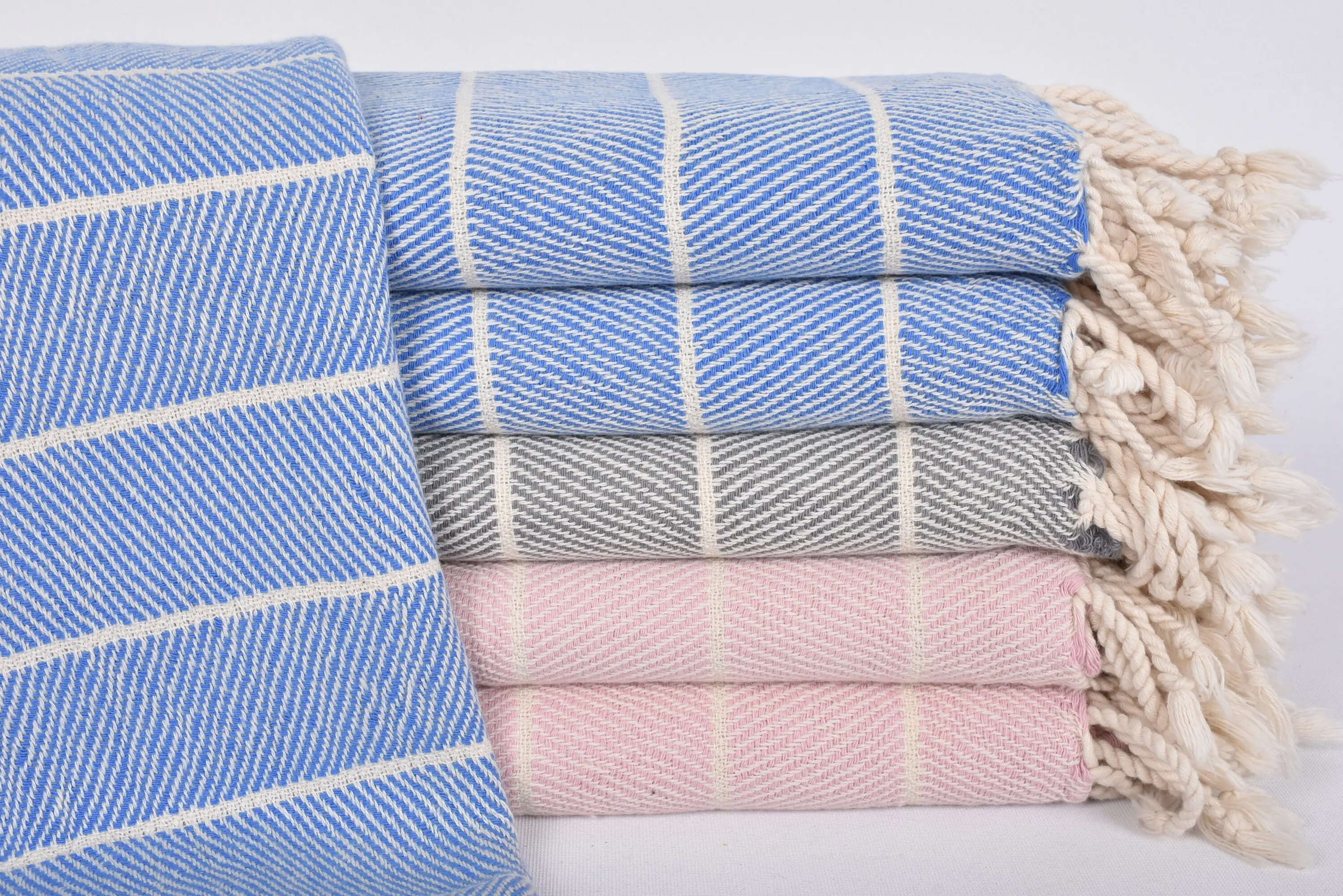 Wedding Day Pink Striped Dish Towel, Turkish Cotton, 36x16 Inches - 1