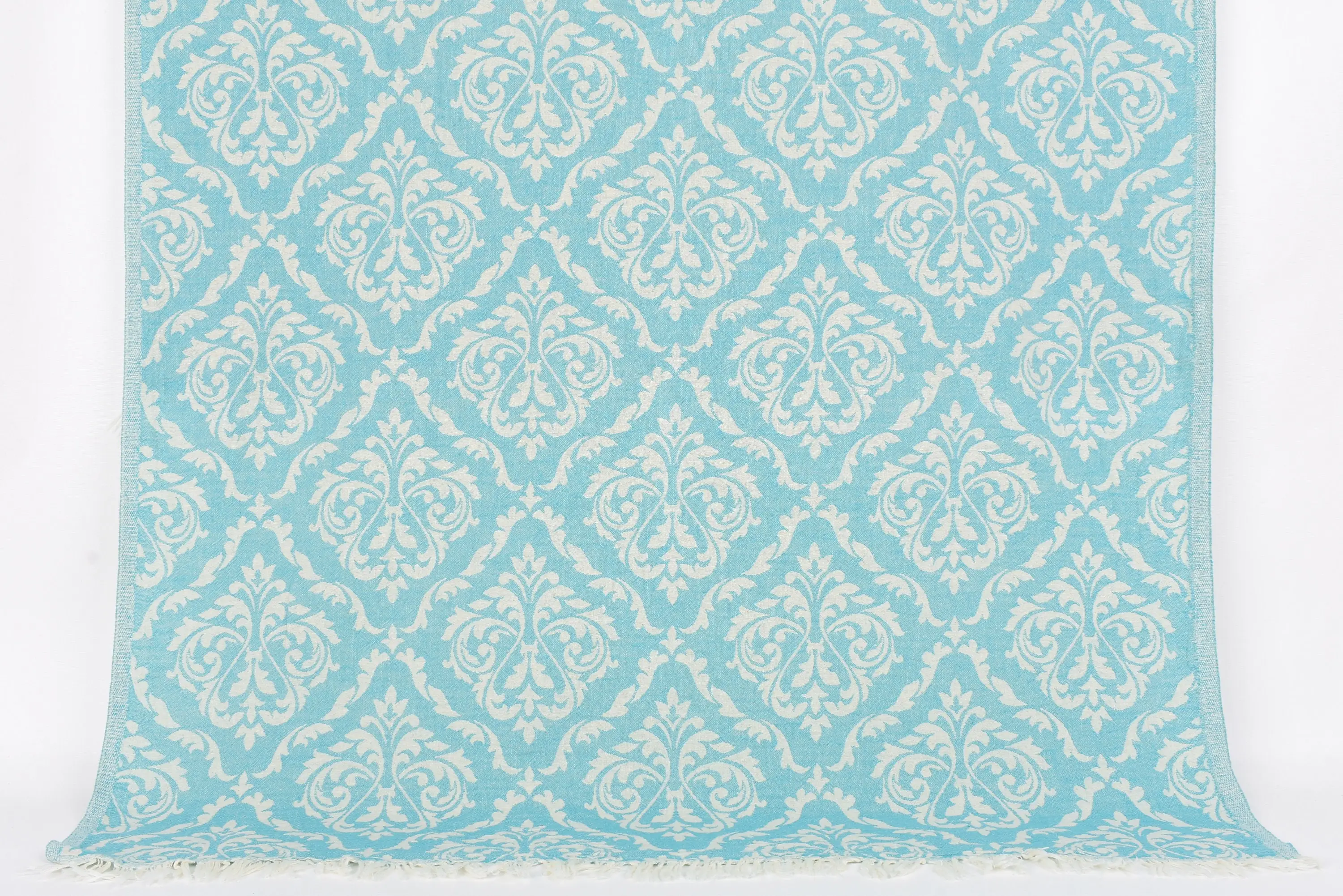 Petrol Green Baroque Beach Towel, Organic Cotton, 67x36 Inches - 1