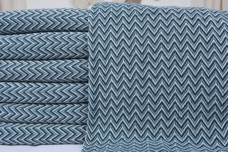 Custom Wedding Gifts, Bachelor Gifts, Boho Throw Blankets, 76x64 Cotton Zig zag Towel, Turkish Cotton Throw Blanket, Tablecloth, Best Wedding Gift - 3