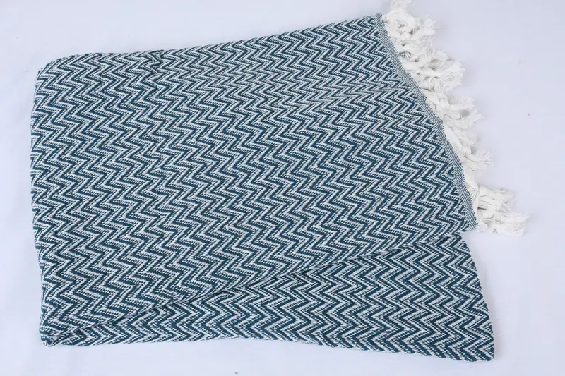 Custom Wedding Gifts, Bachelor Gifts, Boho Throw Blankets, 76x64 Cotton Zig zag Towel, Turkish Cotton Throw Blanket, Tablecloth, Best Wedding Gift - 5