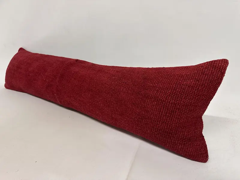 Kilim Pillow, 12x48 Red Pillow Cover, Customized Pillow Case, Pillow for Sofa, Pillow, Bench Pillow Case, Vintage Pillow - 3