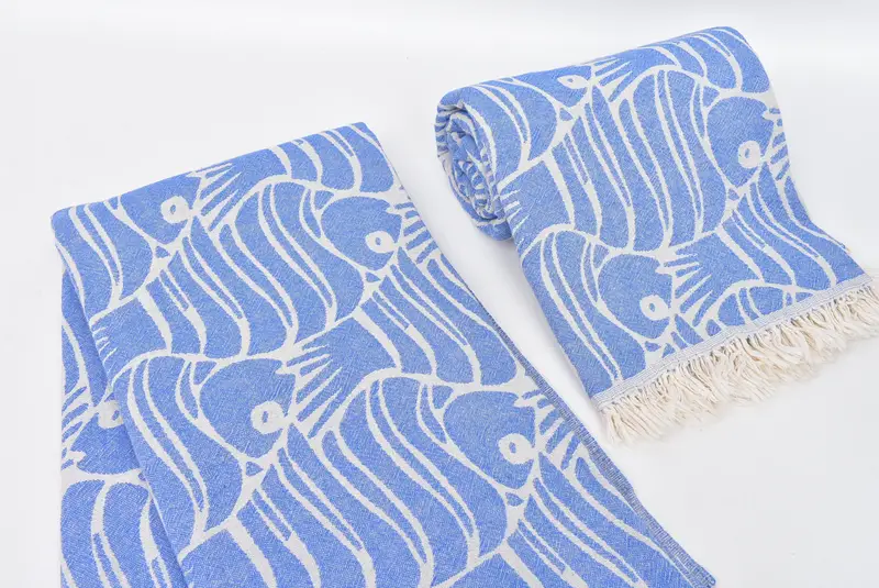 Luxury towel, Best Friend Gift, Unique Gift, Gym Towel, Custom Wedding Gift, Custom Name Towel, Friends Beach Towel, 70x36 Cotton Fish Design Towel - 8