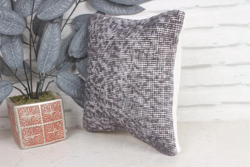 Authentic Cushion Cover, Christmas Cushion Case, Pillow, Antique Pillows, Boho Pillow, Tapestry Pillow Case, 12x12 Gray Cushion, Gift Pillow - 3