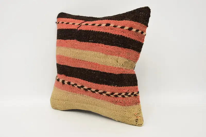 Armchair Pillow Sham, Pillow for Sofa, Cushion Cover, Pillow for Couch, Sofa Bolster Cushion, 12x12 Beige Cushion Cover, Kilim Pillow Cover - 4