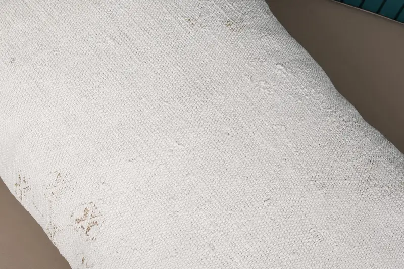 Cream Throw Pillow Sham, Moroccan 16x24 inch Wool Cushion Cover - 1