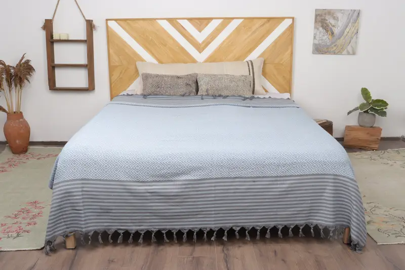 Decorative Bedspread, Throw Blanket, Custom Wedding Gifts, 104x80 Cotton Diamond Towel, Turkish Beach Blanket, Custom Blanket, Bedspread Quenn - 2