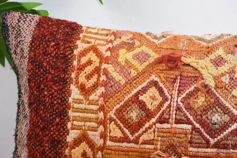 12x24 Red Pillow Cover, Pillow for Sofa, Ethnic Cushion Case, Ottoman Pillow Sham, Throw Kilim Pillow, Boho Pillow, Pillow, Authentic Cushion - 2